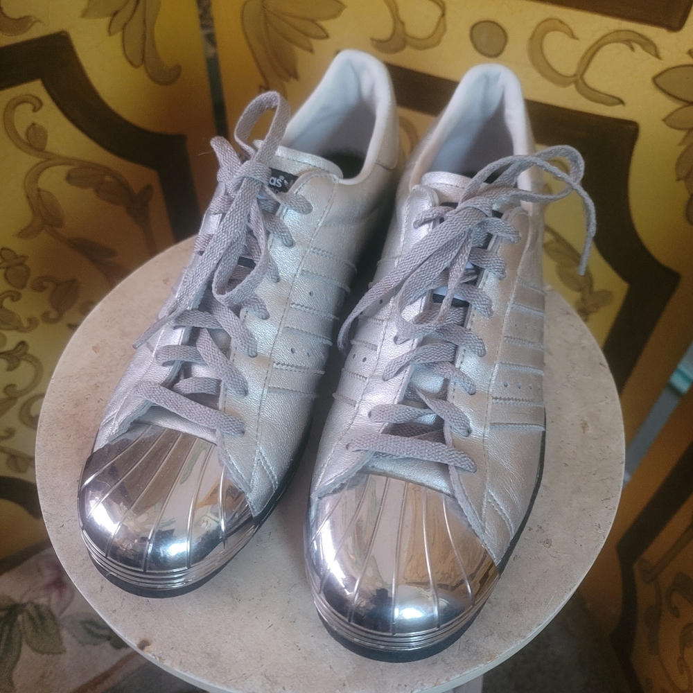 ADIDAS Men's Silver Leather Sneakers Star Wars Storm Trooper 9.5